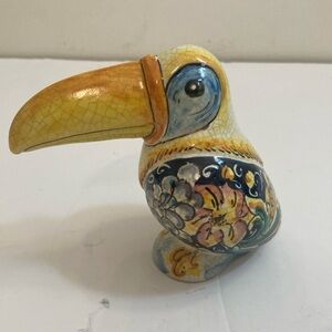 Mexican pottery signed ceramic toucan
